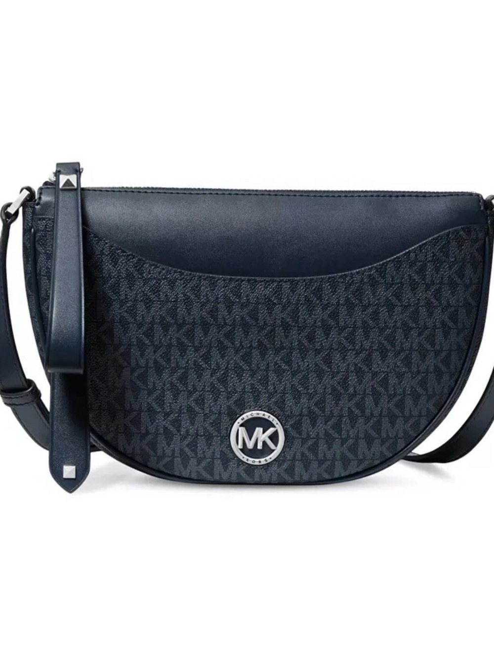 Michael Kors Dover Navy MK Logo Crossbody Bag